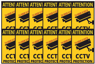KREEPO CCTV Sign Sticker Emergency Sign