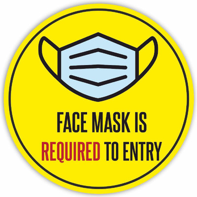 KREEPO Face Mask Is Required To Entry Emergency Sign