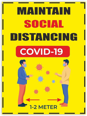 KREEPO Maintain Social Distancing Covid-19 Emergency Sign