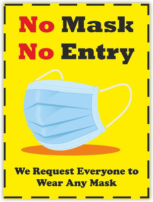 KREEPO No Mask No Entry We Request Everyone To Wear Any Mask Emergency Sign