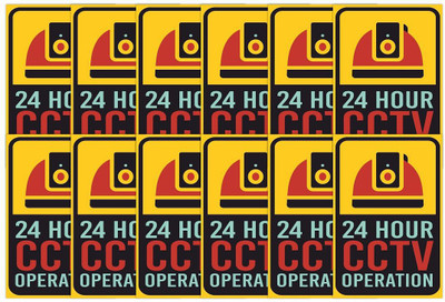 CVANU CCTV Security Sign Sticker Emergency Sign
