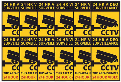 KREEPO CCTV Sign Sticker Emergency Sign