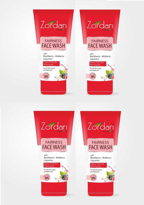 ZORDAN Fairness  with Blackberry - Mulberry Liquorice (60 ml X 4) Face Wash(240 ml)