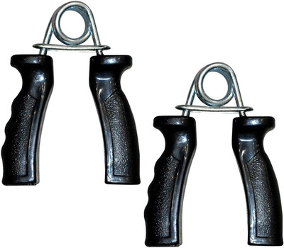 SPORTOFISTA ® Fitness pair black hard plastic handle with metal hand strengthening grippers Hand Grip/Fitness Grip