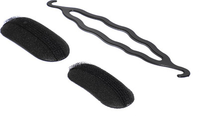 Chanderkash Puff and Donut/Bun Maker  Accessory Set (Black, Pack of 3) Hair Extension