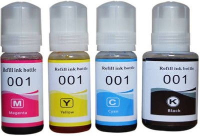 Teqbot Refill Ink for Epson L3115 Ink for Use in Epson 001 Series Black + Tri Color Combo Pack Ink Bottle