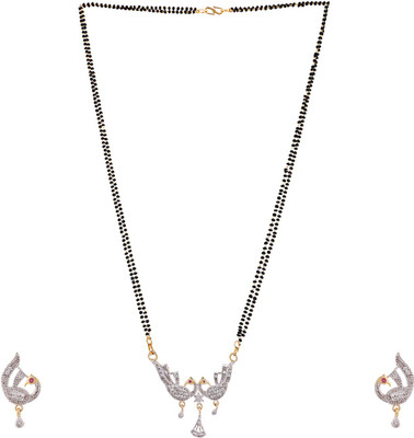 BHANA STYLE Brass Gold-plated White Jewellery Set(Pack of 1)