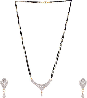 BHANA STYLE Brass Gold-plated White Jewellery Set(Pack of 1)