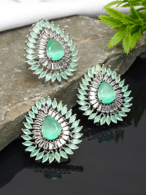YELLOW CHIMES Crystal Copper Green Jewellery Set(Pack of 1)