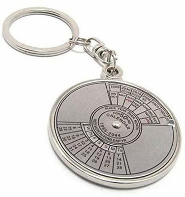 ShopTop 50 Years Calendar Silver Metal Key Chain Metal for Bikes Key Chain