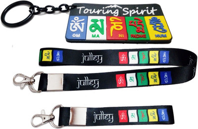 kd collections KD -E- Tibetan Ladakh Flag Lanyard Hook Keychain & Tibet Rubber Keychain Combo Key Chain