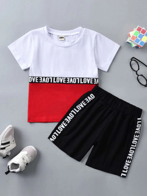 Lofn Baby Boys & Baby Girls Casual T-shirt Shorts(White, Red, Black)