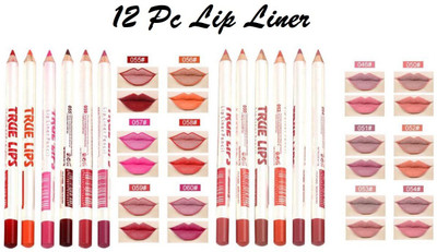 JANOST Colorful True Matte lip liner Pencil set of 12 different colors(Multicolor)