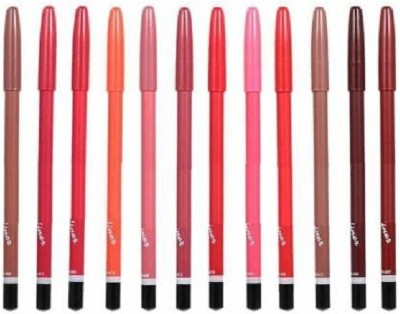 JANOST Matte lip cream liner Pencil set of 12 different colors(Multicolor)