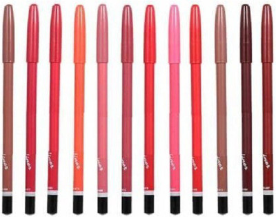 JANOST Matte lip cream liner Pencil set of 12 different colors(Multicolor)