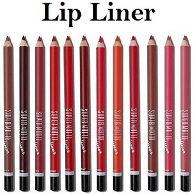 JANOST Super Matte lip cream liner Pencil set of 12 different colors(Multicolor)