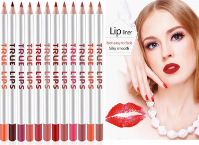 JANOST True Matte lip cream liner Pencil set of 12 different colors(Multicolor)