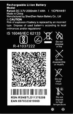 New Device Mobile Battery For  Jio Jio F61F 2000mAh