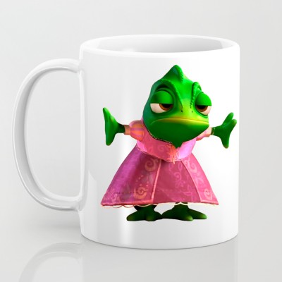 instaprint Frog Cartoon Coffee, Glossy Finish Vibrant Print Ceramic Coffee Mug(350 ml)