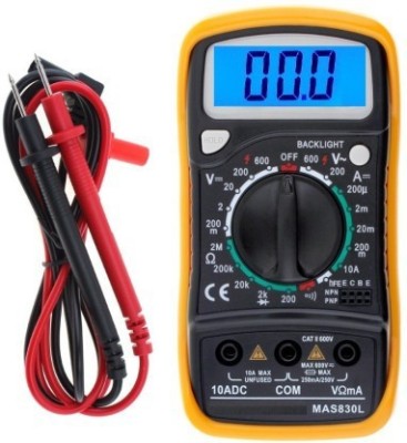 Svojas MAS830L Digital LCD Pocket Multi Meter/AC-DC Voltage/with Back Light (Yellow) Digital Multimeter(Black 8000 Counts)