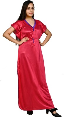 tribhuvan enterprises Women Nighty with Robe(Pink)