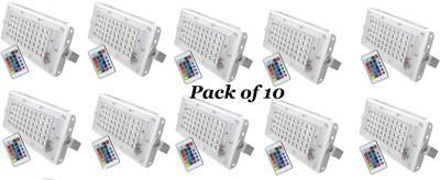 SG Flash Pack of 10 - 50 Watt Brick Ultra Bright lens Led Flood Light (RGB 50W) Flood Light Outdoor Lamp(White)