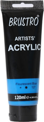 BRuSTRO Artists' Acrylic 120ml Flourescent Blue(Set of 1, Flourescent Blue)