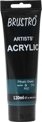 BRuSTRO Artists' Acrylic 120ml Pthalo Green(Set of 1, Pthalo Green)
