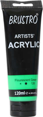 BRuSTRO Artists' Acrylic 120ml Flourescent Green(Set of 1, Flourescent Green)