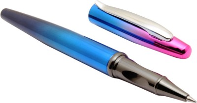 Ledos Exclusive 3778 Epic Rainbow Colors With Chrome Clip Dark Blue Roller Ball Pen(Blue)