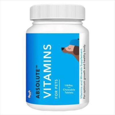 Drools Absolute Vitamin Tablet- Dog Supplement, 110 Pcs AND Vitamin SYRUP (300 ml) Chicken 0.7 kg (2x0.35 kg) Wet New Born Dog Food