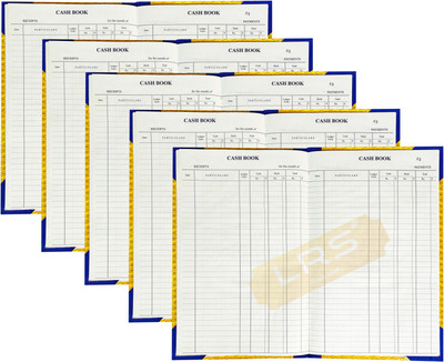 LRS Bank Column Cash Book - 60 Pages - Hard Bound - Pack of 5 - 2-Part Bank Column Cash Book(1 Sets)