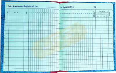 LRS Attendance Book Short Size - 21 * 17 cm - 80 GSM Ledger Paper - Hazri Copy 38 Pages - Pack of 1 - 1-Part Attendance Book(1 Sets)