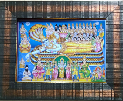 Framania Unique Picture of Lord Vishnu Avatar & Various God Religious Frame
