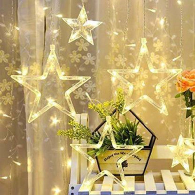 Sheling 138 LEDs 3.05 m Yellow Flickering Star Rice Lights(Pack of 1)