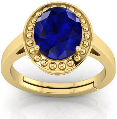 TODANI JEMS 9.25 Ratti Certified Original Blue Sapphire Ring Panchdhatu Adjustable Neelam Brass Sapphire Ring