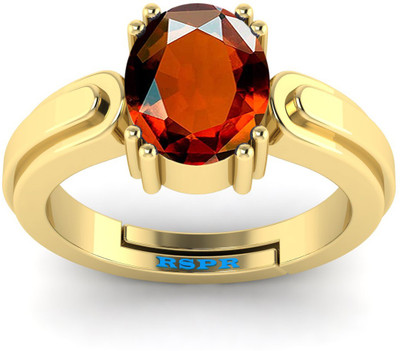 TODANI JEMS 7.25 Ratti Natural Certified Ruby Manik Gemstone Panchdhatu Ring Brass Garnet Ring