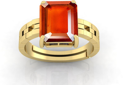 Pranjal Gems Original 14.25 Ratti 13.60 Ct Garent Gomed Gem Stone Ring With Leb Certificate Brass Garnet Ring