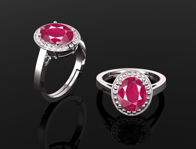 Pranjal Gems Original 12.25 Ratti 11.60 Ct Manik Ruby Gem Stone Ring With Leb Certificate Brass Ruby Ring