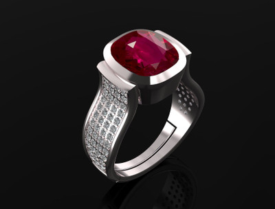 Pranjal Gems Original 12.25 Ratti 11.60 Ct Manik Ruby Gem Stone Ring With Leb Certificate Brass Ruby Ring