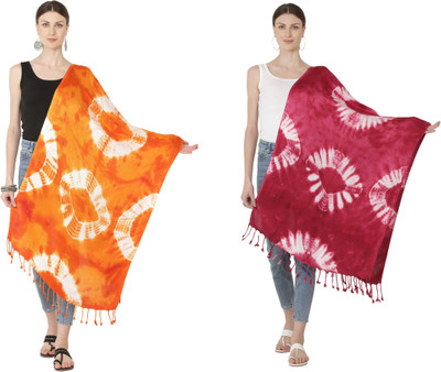 Sriyaana Printed Satin Blend Women Scarf, Stole, Fancy Scarf