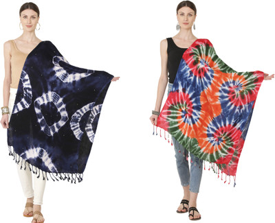 Sriyaana Printed Satin Blend Women Scarf, Stole, Fancy Scarf