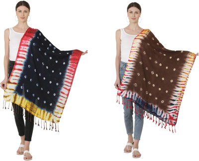 Sriyaana Printed Satin Blend Women Scarf, Stole, Fancy Scarf