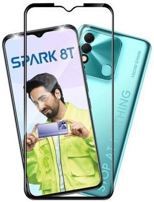 DSCASE Edge To Edge Tempered Glass for Tecno Spark 8T(Pack of 1)