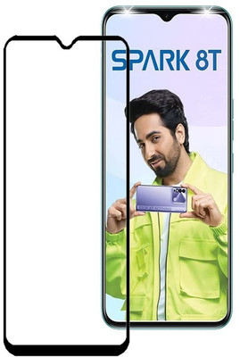 DSCASE Edge To Edge Tempered Glass for Tecno Spark 8T(Pack of 1)