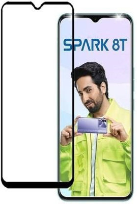 AKSHUD Edge To Edge Tempered Glass for Tecno Spark 8T(Pack of 1)