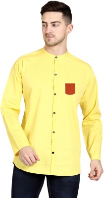 MADE IN THE SHADE Men Solid Casual Yellow Shirt
