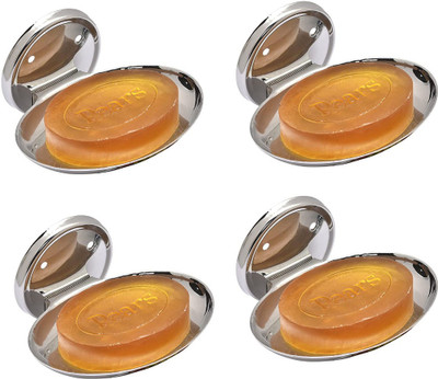 COSSIMO -SD-04 Premium Stainless Steel Single Soap Dish Holder - Pack of 4(Silver)