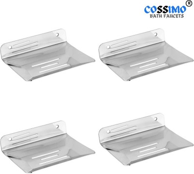 COSSIMO - Stainless Steel Soap Holder for Bathroom / Soap Stand (Pack of 4)(Silver)