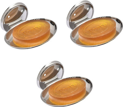COSSIMO -SD-03 Premium Stainless Steel Single Soap Dish Holder - Pack of 3(Silver)